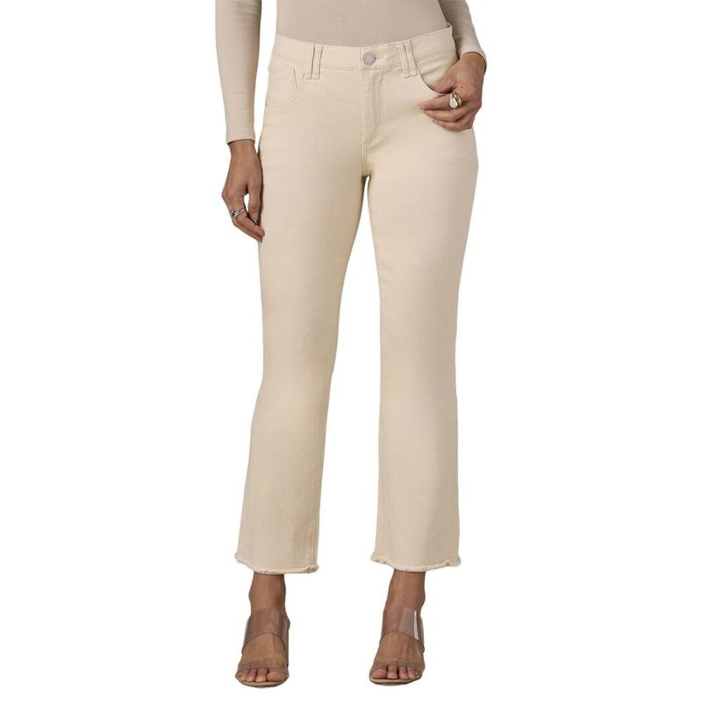 Wit & Wisdom Womens  Ecru Tatum High Rise Cropped Itty Bitty Flare Jean, White